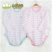 尚选婴品 小鸡庄园 活泼圆点 纯棉哈衣 夏爬服 夏装婴儿三角哈衣